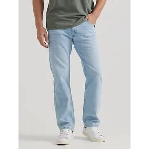 Wrangler Men’s 36x34 Relaxed Fit Straight Leg Jeans Light Wash Denim Cotton USA